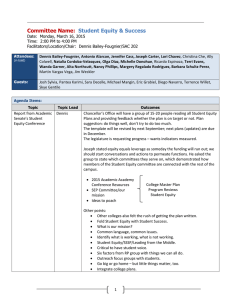 Committee Name:  Student Equity &amp; Success