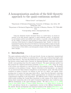 A homogenization analysis of the field theoretic