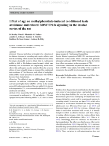 Effect of age on methylphenidate-induced conditioned taste