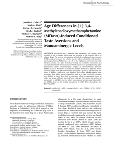 ) 3,4- Age Differences in ( Methylenedioxymethamphetamine (MDMA)-Induced Conditioned