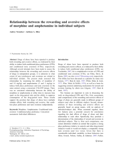 Relationship between the rewarding and aversive effects