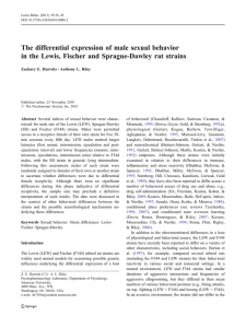 The differential expression of male sexual behavior