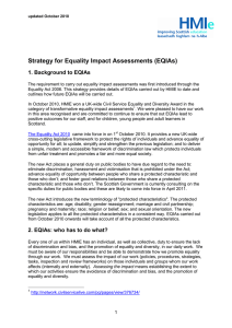 Strategy for Equality Impact Assessments (EQIAs) 1. Background to EQIAs