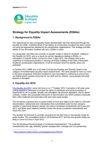 Strategy for Equality Impact Assessments (EQIAs) 1. Background to EQIAs