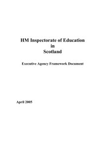 HM Inspectorate of Education in Scotland Executive Agency Framework Document