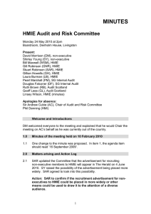 MINUTES  HMIE Audit and Risk Committee