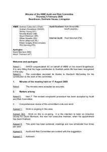 Minutes of the HMIE Audit and Risk Committee