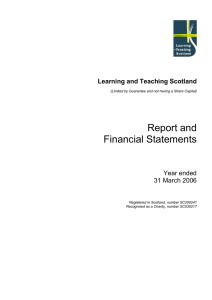 Report and Financial Statements Learning and Teaching Scotland Year ended