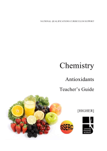 Chemistry  Antioxidants Teacher’s Guide