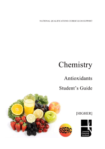 Chemistry  Antioxidants Student’s Guide