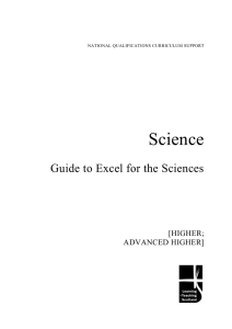 Science Guide to Excel for the Sciences  [HIGHER;