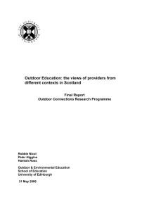 Outdoor Education: the views of providers from different contexts in Scotland
