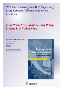 Web user clustering and Web prefetching using Random Indexing with weight functions