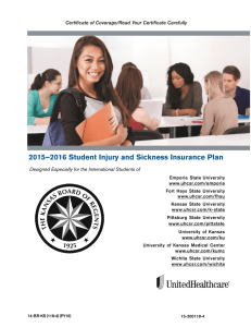 2015–2016 Student Injury and Sickness Insurance Plan