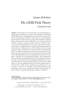 The CEMI Field Theory Johnjoe McFadden Closing the Loop