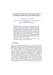 Driving with a Speech Interaction System: Effect of