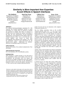 Similarity is More Important than Expertise: Accent Effects in Speech Interfaces