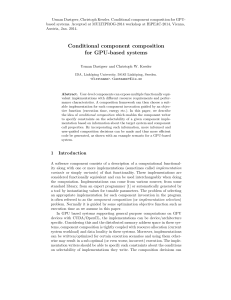 Usman Dastgeer, Christoph Kessler. Conditional component composition for GPU-