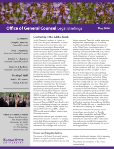 Office of General Counsel Legal Briefings Contracting with a Global Reach Attorneys