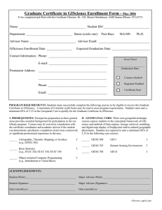 Graduate Certificate in GIScience Enrollment Form -  May 2006