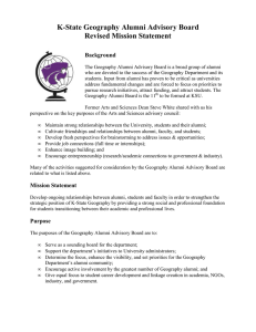 K State Geography Alumni Advisory Board Revised Mission Statement Background