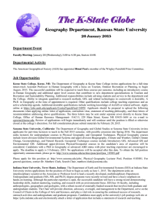 The K-State Globe  Geography Department, Kansas State University Department Event