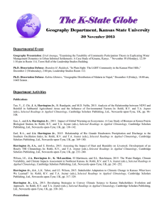 The K-State Globe Geography Department, Kansas State University Departmental Event 30 November 2015