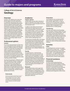 Geology College of Arts &amp; Sciences Overview Academics