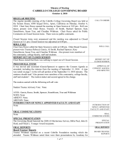 CABRILLO COLLEGE GOVERNING BOARD