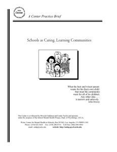 Schools as Caring, Learning Communities A Center Practice Brief