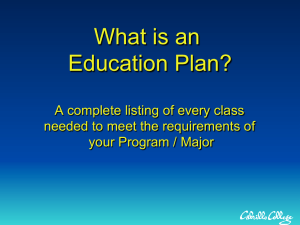 What is an Education Plan? A complete listing of every class