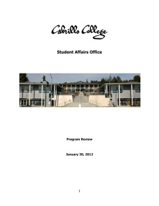 Student Affairs Office 1 Program Review