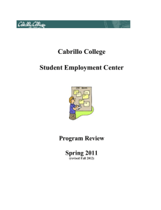 Cabrillo College Student Employment Center Program Review