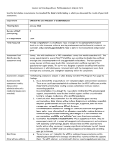 Student Services Department AUO Assessment Analysis Form