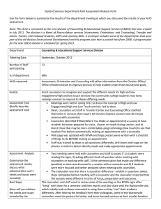 Student Services Department AUO Assessment Analysis Form