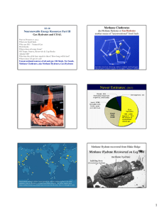 Methane Clathrates Nonrenewable Energy Resources Part III Gas Hydrates and COAL