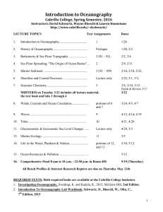 Introduction to Oceanography Cabrillo College, Spring Semester, 2016