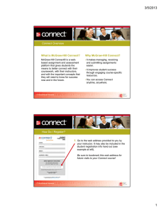 3/5/2013 What is McGraw-Hill Connect? Why McGraw-Hill Connect? Connect Overview