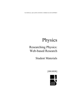 Physics Researching Physics: Web-based Research
