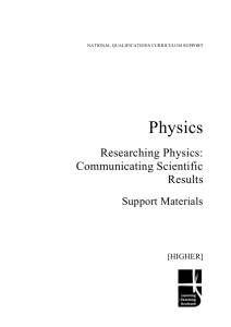 Physics Researching Physics: Communicating Scientific Results