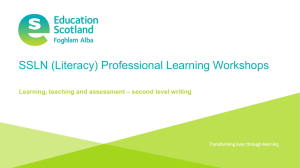 SSLN (Literacy) Professional Learning Workshops – second level writing