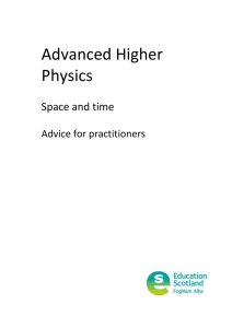 Advanced Higher Physics Space and time