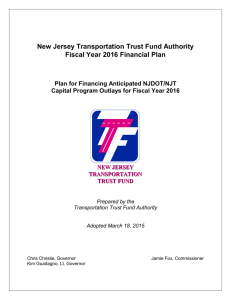 New Jersey Transportation Trust Fund Authority Fiscal Year 2016 Financial Plan