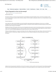 Grant Proposals (or Give me the money!) - The Writing...