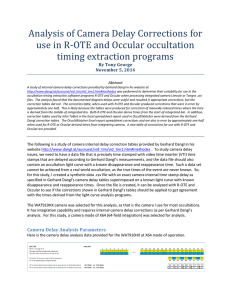 Analysis of Camera Delay Corrections for timing extraction programs
