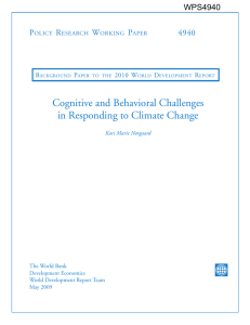 Cognitive and Behavioral Challenges in Responding to Climate Change P R