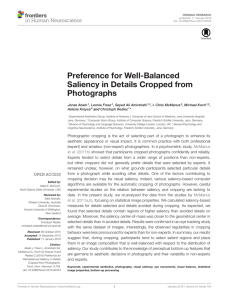 Preference for Well-Balanced Saliency in Details Cropped from Photographs Jonas Abeln