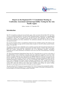 Report on the Regional ITU-T Consultation Meeting on