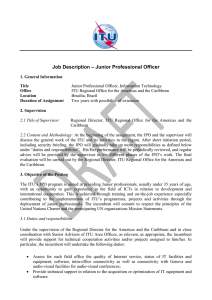 Job Description – Junior Professional Officer