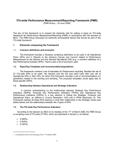 ITU-wide Performance Measurement/Reporting Framework (PMR)